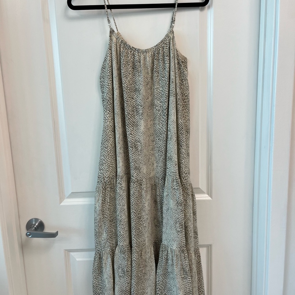 Elegant Snake Print Midi Dress